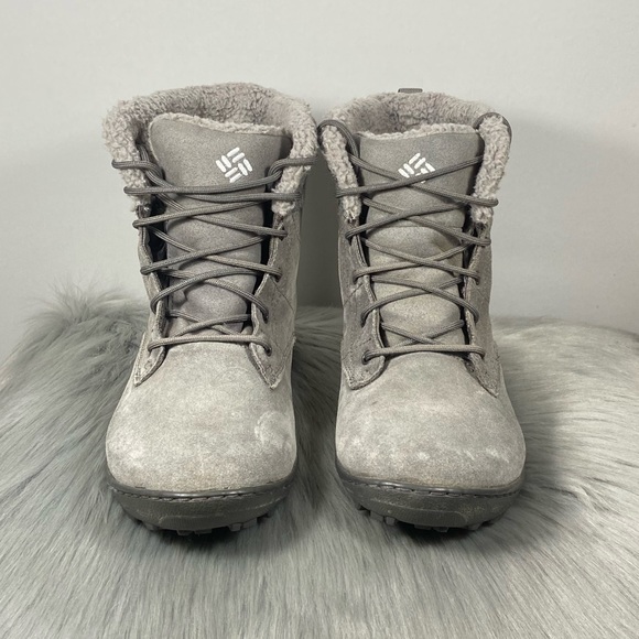 Columbia Powder Summit Wool Women Gray Waterproof Boots - Picture 3 of 8